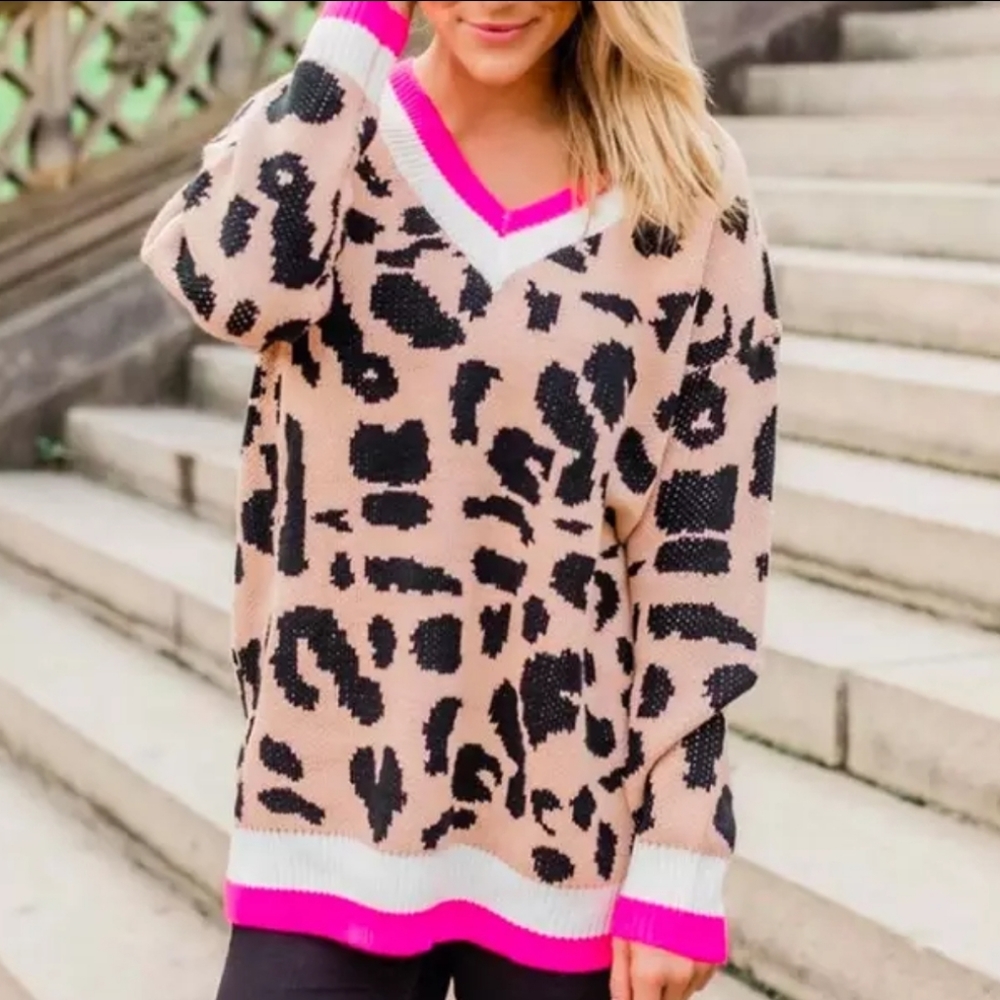 REIGN Animal Print Cozy & Comfy Sweater - Picture 1 of 7